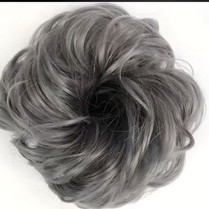 Elegant Gray Hair Bun Extension